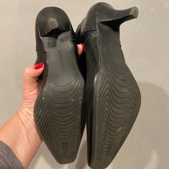 Liz Claiborne Black Knee-High Boots, Size 9, 3” Heel - Picture 8 of 10